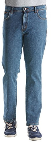 Wrangler Men's Texas Slim Medium Stretch Jeans, Stonewash, 33W / 32L