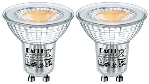 EACLL Lampadine LED GU10 6W Luce Bianco Caldo Equivalente a Alogena 75W, Confezione da 2, 660lm 2700K Faretti AC 230V senza Sfarfallio, Angolo a Fascio 38° Spot, Non Dimmerabile Riflettore