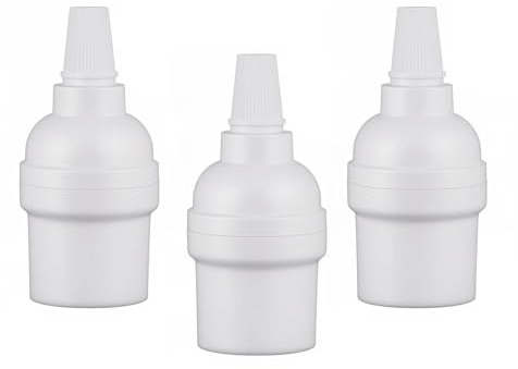 Phenolic Medium Base Light Socket,3 Pack TWDRTDD White Period Style E26 E27 Edison Retro Pendant Lamp Holder (White,Keyless)