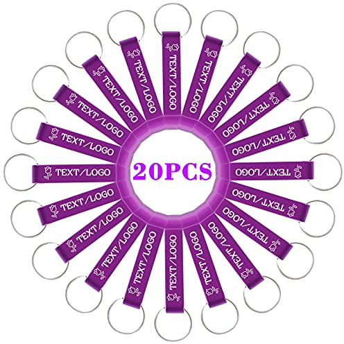 Apribottiglie Portachiavi Personalizzato Con Incisione Nome Logo Birra Portachiavi Apribottiglie Personalizzabile per Bomboniera Matrimonio, Viola, 20 Pezzi