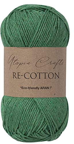 Utopia Crafts Re-Cotton Knitting Yarn, 100g (Evergreen), 5060967569274