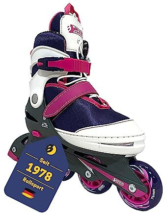 BEST SPORTING Inliner für Kinder - 5-Fach größenverstellbar in lila/pink - Inline Skates mit Bremse - 4 Rollen - Unisex-Kinder