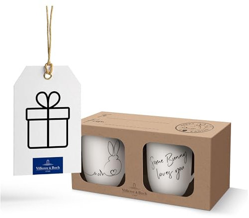 Villeroy & Boch - Statement Oster Set Hase 2 Teilig, Tassen Ostern Hase, Ostertassen Set, Becher Ostern, Osterbecher, Kaffeebecher, Heißgetränkebecher, Dekoration, Premium Porzellan