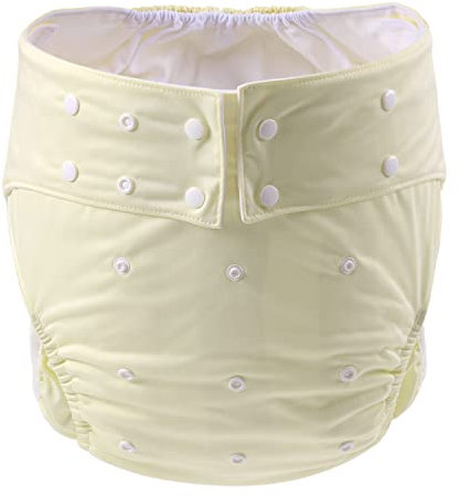 CutiePlusU Erwachsene Stoffwindel waschbar Tasche Windel Abdeckung Einstellbar wiederverwendbar Atmungsaktiv auslaufsicher - Gelb