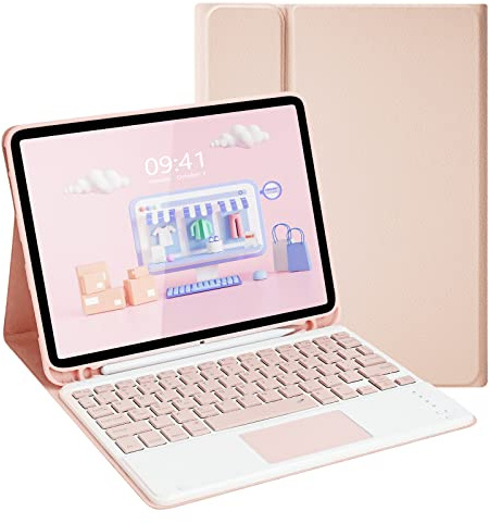 LAMA Étui avec clavier intelligent avec pavé tactile pour iPad Air 11 (M3 2025/M2 2024) et iPad Pro 11 (4e/3e/2e/1ère génération), étui avec clavier sans fil avec porte-crayon pour Air 11 4e/5e