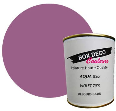 BOX DECO COLORES Pintura mueble madera interior a base de acrílico con aspecto aterciopelado Aqua Madera – 750 ml / 9 m², morado 70'S