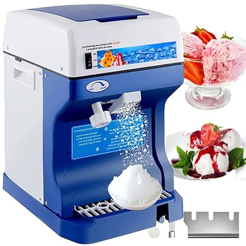 GBHJJ Macchina elettrica Commerciale a Cono di Neve, 60 kg/hTritaghiaccio tritaghiaccio 250W Tritaghiaccio con tramoggia da Feste Ristoranti Bar Snack,220V