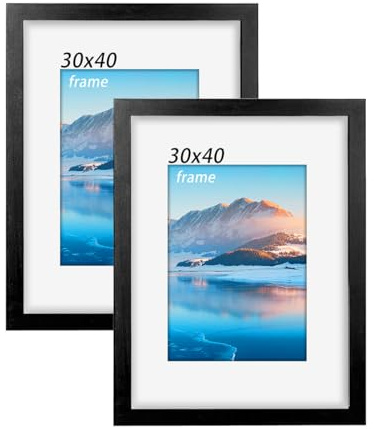 DTXDTech 30 x 40 cm Rahmen 2 Stück, 12 x16 Zoll Bilderrahmen, 30x40 cm Fotorahmen, Wandmontierter 30x40 cm Posterrahmen, Fotorahmen für A4 Druck, Schlafzimmer und Wohnzimmer Dekoration