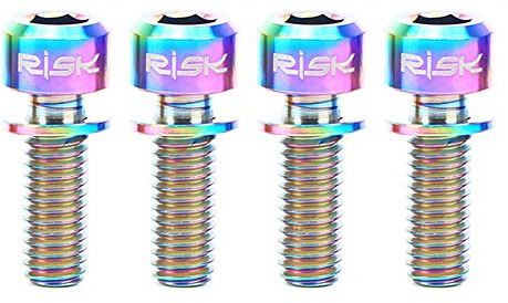 HUIOP 4PCS M6×18/20mm Titanium Ti Bolts Screws for MTB Disc Brake Caliper with Adaptor Spacer,Titanium Screw