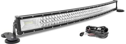 AUXTINGS 106 cm Gebogen LED Lichtleiste 540W Spot Zusatzscheinwerfer Flutlicht Spot LED Arbeitsleuchte mit magnetische Unterstützung 12V Kabelbaum Kit für Pickup Offroad Traktor 4X4 ATV Bootsanhänger