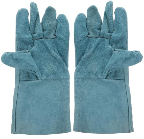 minkissy 1 Paar Bissfeste Handschuhe Haustier Hund Anti-Biss-Handschuhe Kauhandschuhe für hunde Trainingshandschuhe Anti-Biss-Handschuh für Hunde verdicken abspielen Schutzhülle Rindsleder