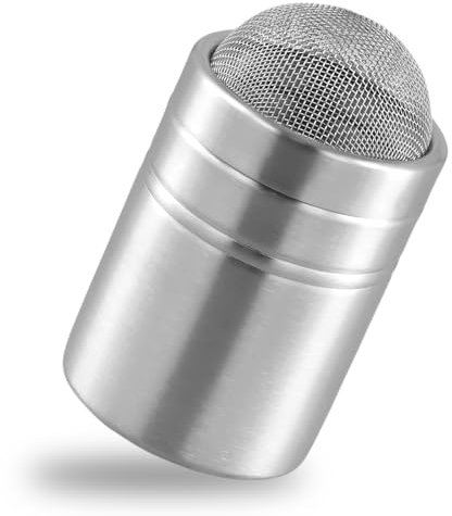 Volumoon Mehlstreuer, Edelstahl Schokoladenpulverstreuer, Gewürzstreuer, Gewürzspender, feines Mehl Staubwedel zum Backen Kochen, Kakaosieb für Küche und Kuchendekoration