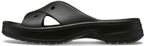 Crocs Women Slide,Classic Womens Cross Strap,Black,6 UK Women