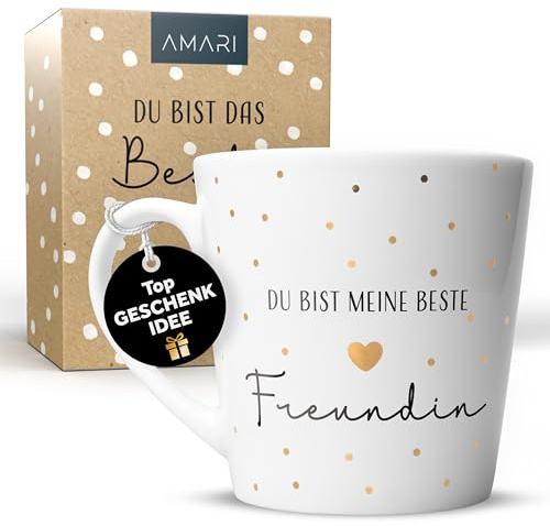 Amari® beste Freundin Tasse - Geschenk Mädchen Frauen - Dankeschön Tasse - BFF Tasse - Kaffeebecher - Teetasse für die Freundin