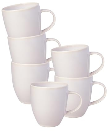 Villeroy & Boch like. by Crafted Cotton Becher mit Henkel 6er Set, 350 ml, Kaffeebecher mit Reaktivglasur, Premium Porzellan, Beige, 19-5183-9651