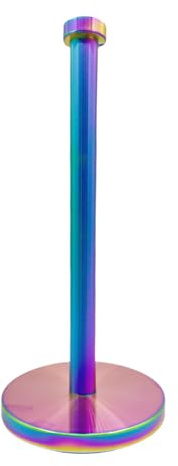 Keiwhsly Stainless Steel Paper Towel Holder Countertop, Rainbow Kitchen Roll Holder Stand with Weighted Base Removable Top for a Variety of Paper Towels