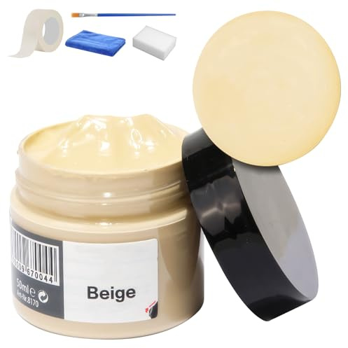 Recitem Leder Reparatur, Lederreparatur Creme, Lederbalsam, Leder-Restaurator, Lederreparaturset, Lederkratzer Reparatur für Leder Restaurierung Risse Löcher, Autositze, Sofas, Sofas,Schuhe (Beige)