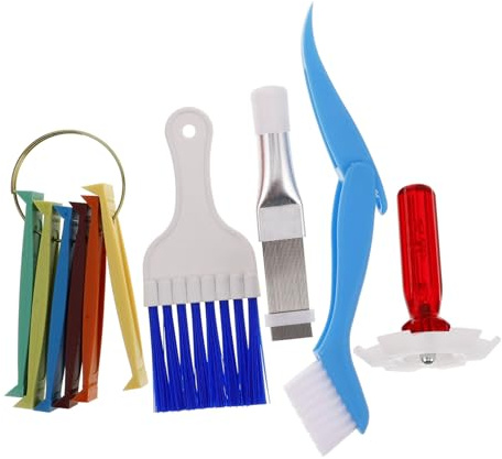SOLUSTRE Air Conditioning Cleaning Brush Fin Cleaner Comb for Dryer Vent Cleaning Stainless Steel Coil Cleaner Brush for Air Conditioner Maintenance
