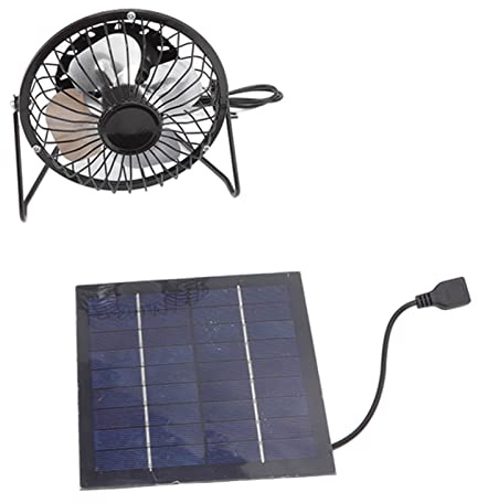Fafeicy Photovoltaic Solar Panel Lüftungssystem Set, Mini Tragbare USB -Kühllüfter 5V 2,5W, Keine Batterie für Gewächshäuser, Zwinger, Anhänger Erforderlich