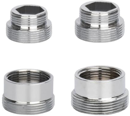 4 Piezas Adaptador de Grifo, 16/18 mm a 22 mm / 22 mm a 16/18 mm, Adaptador para Grifo de Lavabo, Conector de Latón para Grifo, Adaptador de Rosca de Latón para Rosca Exterior