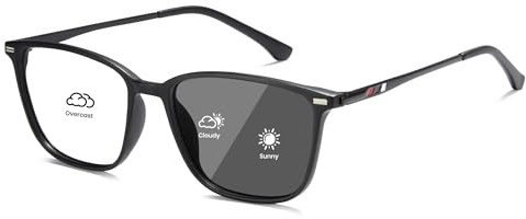 Cyxus Occhiali Fotocromatici Uomo Donna con Protezione UV Filtro Luce Blu Classico Quadrato Montature 8208i
