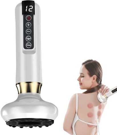 DAJASD Masseur Anti Cellulite, Masseur De Cellulite à Main électrique, Masseur De Graisse à 12 Niveaux, Appareil Cellulite Efficace avec Câble USB, Pour L'abdomen,Cuisses (Blanc)