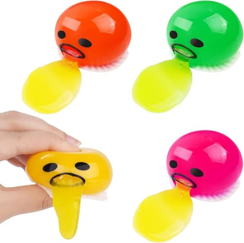 Ainiv Puking Egg, 4 Stück Erbrechendes Ei Squeeze Toys | Eigelb Druck Ball Kotzen, Süße Runde Erbrechen Lutschen Eigelb Stressabbau Spielzeug Erbrechen