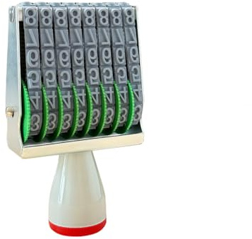 Homvik Zahlen-Rollenstempel, klein, änderbarer Datumscode-Stempel für Verpackung, Scrapbooking, Multifunktions-Rollrad, Büro-Business-Schreibwaren-Briefmarken (8-stellig)
