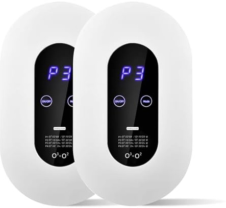 Ozone Odor Eliminator for Strong Odor Plug in Air Fresheners for Home 99% Cat Litter Deodorizer Ionizer Air Purifier Ozone for Bedroom Toilet Kitchen Shoe Smoke Car Offices (B 2-PACK)