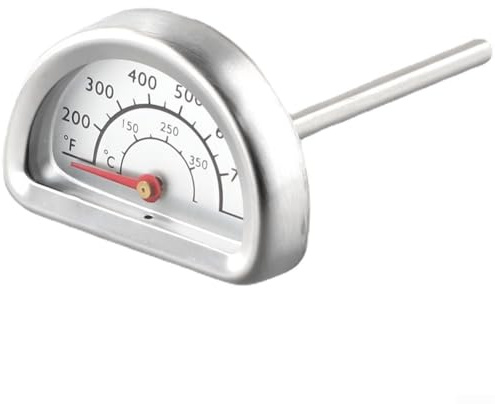 Yuanpgky Thermomètre bimétallique en acier inoxydable pour four à barbecue, mesure à double échelle, appareil de surveillance résistant à la chaleur