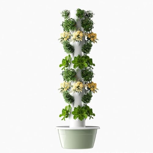 WEICNE Tour Hydroponique Système De Jardinage Aéroponique en Tour, Jardinière Verticale,avec Éclairage LED, Plateau De Semis Et Kit De Plantation Inclus, pour Les Amateurs De Jardinage 5Layer