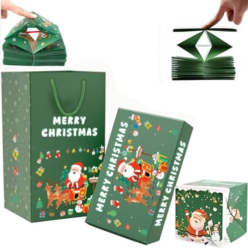 Boîte cadeau surprise à explosion pour argent, boîte cadeau explosive pliable pour Noël, boîtes cadeaux en argent de Noël, boîte à explosion à faire soi-même, décoration de fête d'argent pour album
