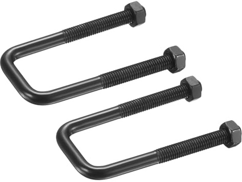 QUARKZMAN 2 Juegos De Pernos U Cuadrados M8 30 mm (1.18) Ancho Interior 90 mm (3.54) Longitud Pernos U De Acero Inoxidable 304 Electrolizados Con Tuercas Para Automóvil Barco Color Negro
