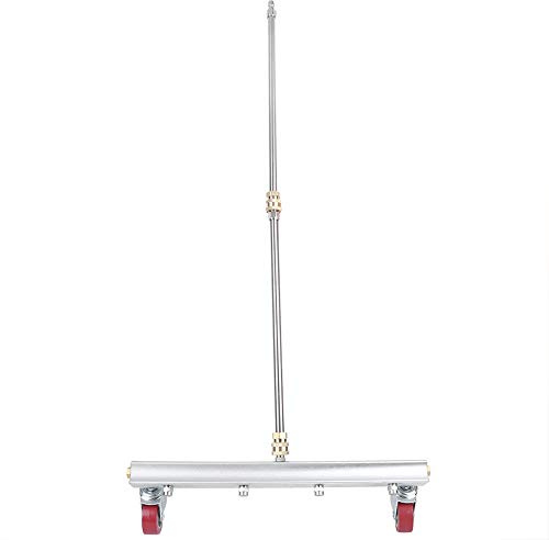 Undercarriage Cleaner High Pressure Washer, Under Car Water Broom with 4 - Hole Sprayer, Road Cleaning Tool with Extension Wand and Universal Pulley, Durable Stainless Steel and Al