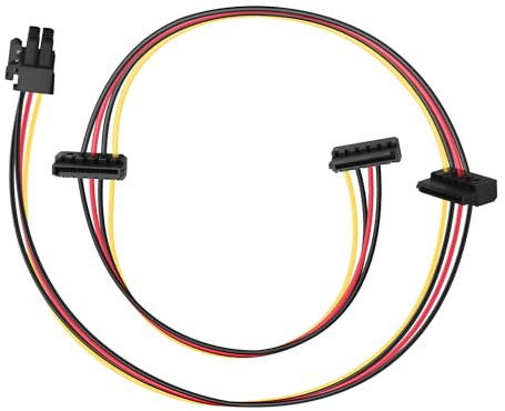 ELFJMZP SATA Cable de alimentación para ph 6000/8000 Series, 4Pin a 15Pin 3-Port Splitter, 18AWG 60cm (12V/5V Solamente, no 3.3V)