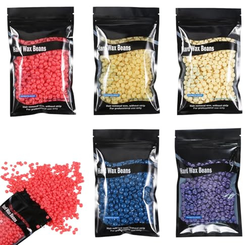 Cire Epilation 500g Perles de Cire Perle de Épilation à la Cires Chaude Cires d'Épilation en Douceur sans Rougeurs, Spéciale pour peaux Sensibles Homme Femme, Pelable, Visage, Bikini, Brésilien