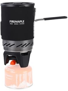 Fire-Maple “X1 PRO” Backpacking and Camping Stove Gas System | Outdoor Propane Cooking Gear Jet Burner Set for Camp Hiking Outdoors Trekking Black+Black and Red