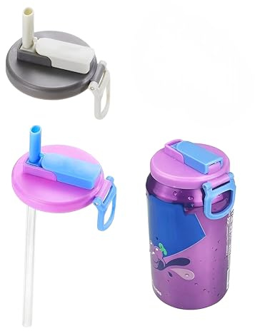 QIANSSE 2 Pack BPA-Free Can Lids for Fizzy Drinks UK | Reusable Soda Can Covers with Silicone Straw, Fits Standard Beer, Juice & Seltzer Cans