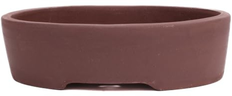 Bonsai - Schale oval 26 x 21 x 7.2 cm unglasiert braun 30155