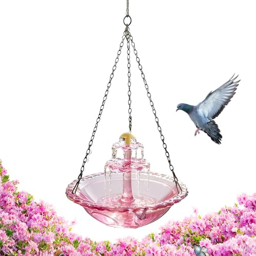 Générique Solarbad für Vögel, zum Aufhängen für Vogelbad, Deko Garten, Vogelbad für den Außenbereich, mit Solarpumpe | für Vogelbeobachter auf dem Balkon,