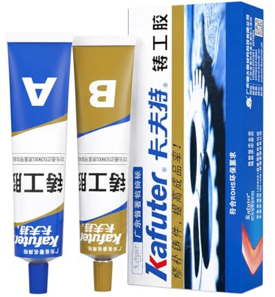 VIDOO Kafuter AB Gel Sellador Grietas para Bloques Motor 100 g, Adhesivo Estructural para Metales, Carcasas Válvulas, Relleno Químico para Soldadura Piezas Maquinaria