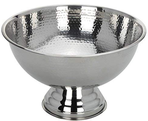 Spetebo Design Edelstahl Champagnerschale gehämmert - Champagnerkühler Ø 40 cm - Sektschale Flaschenkühler