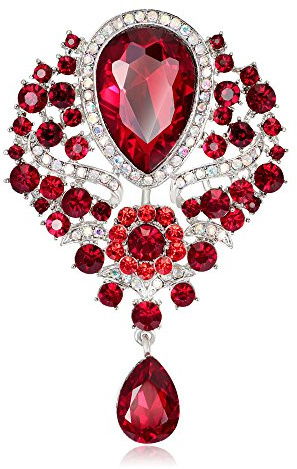 Axmerdal Wedding Bridal Big Crystal Rhinestone Bouquet Brooch Pin for Women