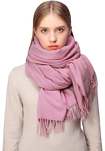 RIIQIICHY Sciarpa Donna Invernale Rosa Pashmina Scialle Caldo Stola Elegante Cerimonia per Abito