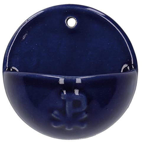 Butzon & Bercker Weihwasserkessel PX Aspersorium Keramik 7 cm blau glänzend Weihbecken