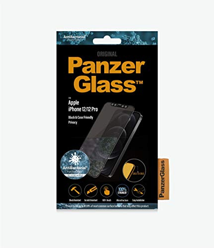 Panzer Glass antibakterielles Privacy Edge-to-Edge Schutzglas passend für Apple iPhone 12/Pro