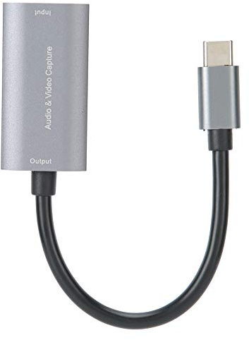 Denash Carte de Capture vidéo, Type-C HDMI vers USB-C 4K 1080P HD Game Live Silver Grey Free Drive for Video Live Broadcast, Record Live Broadcast, Conference Recording