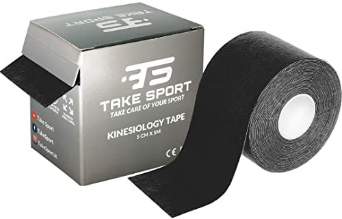 TS TAKE SPORT Kinesio Tape, Nastro Kinesiologico Elastico 5x5m, 95% Cotone 5% Spandex, per Taping Kinesiologico e Neuromuscolare, 1 Rotolo, Resistente ad Acqua e Sudore