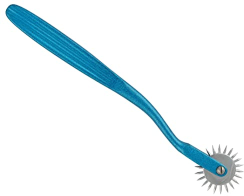 Wartenberg Roue à aiguilles en acier inoxydable (1 roue, bleu)