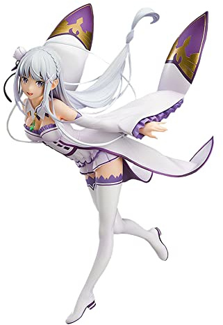 Jilijia Figurine d'anime Emilia en PVC - Figurine de soubrette - Jouet pour filles et garçons